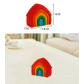 Colorful Wooden Building Educational Blocks Kids Construction Rainbow Building Block Toys